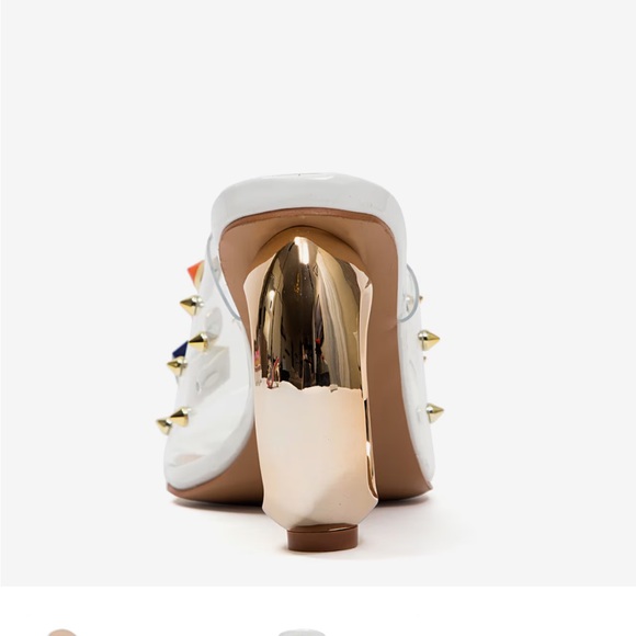 Ninety Union Couture Vegas clear multicolored studded open toes heels - Picture 4 of 16